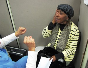 Resource Center eye exam Edna Solomon age 85