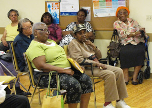Orange Senior residents came prepared with questions to the information session.