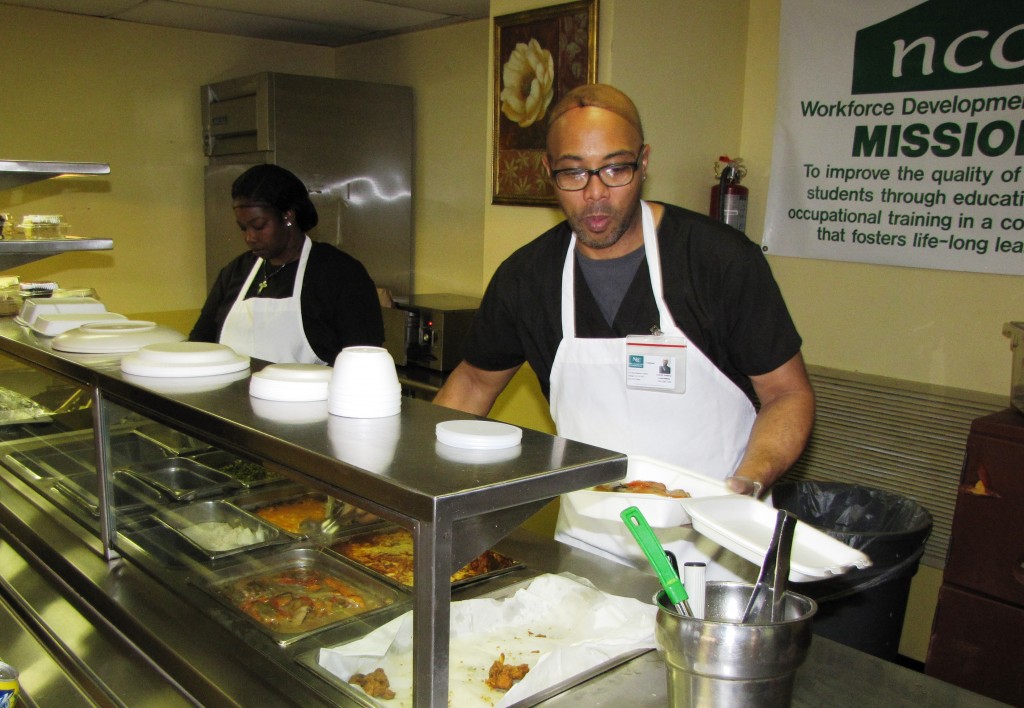 The Culinary Arts Specialist Program students serve food to NCC staff and community members at the Culinary Cafe, located inside Extended Care.