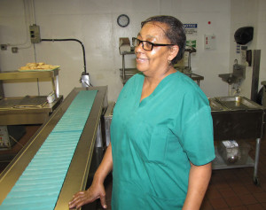 Gwendolyn Robinson serves the residents of the Extended Care Facility as a dietary aide in the kitchen.
