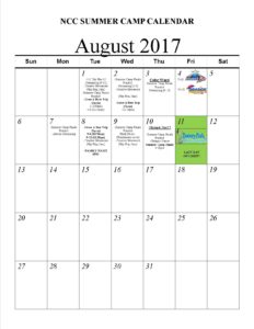 NCC Summer Camp Calendar17-Aug