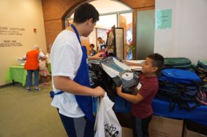 Each student got to pick out a backpack at the Back 2 School Store.