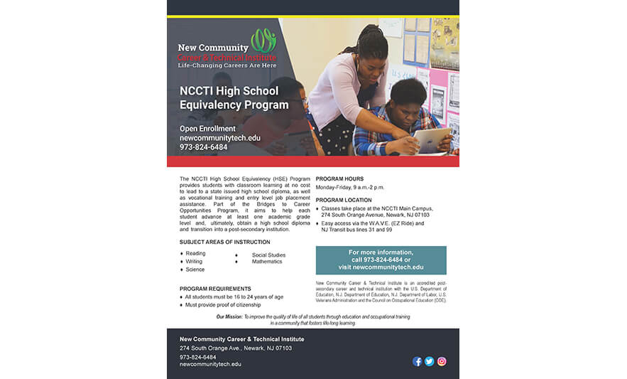 You are currently viewing NCCTI Offers Free High School Equivalency Program for Ages 16-24