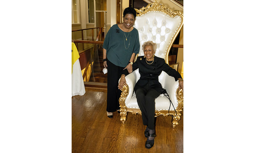 Madge Wilson 89th Birthday 4-12-2022 Diane Johnson and Madge Wilson for web