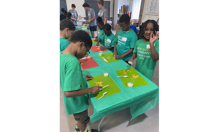 Summer Camp 2022 Cutting Food at America’s Grow a Row for web