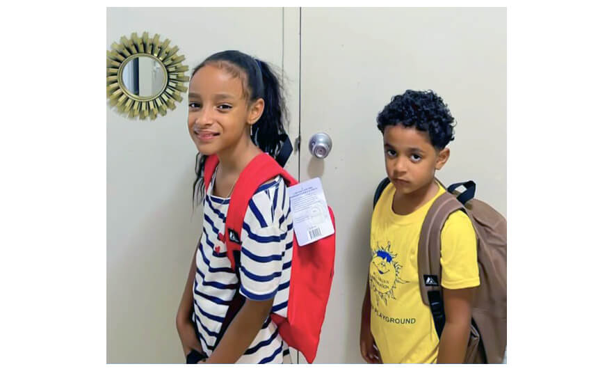 Resident Services Back 2 School Store 2022 Two kids with backpacks for web