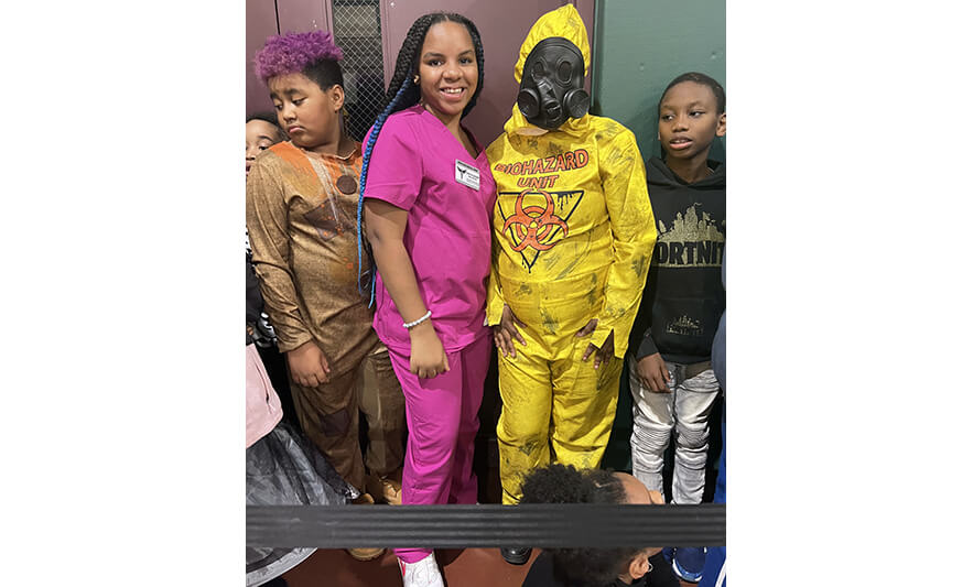Youth Services Halloween Party 10-29-2022 Medical personnel and biohazard person for web