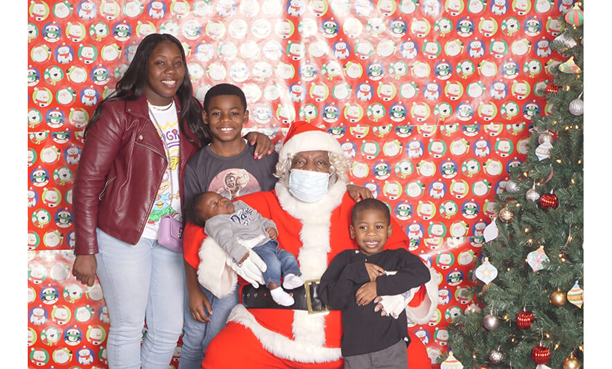 Breakfast with Santa 12-17-2022 Mom 2 boys and baby with Santa for web