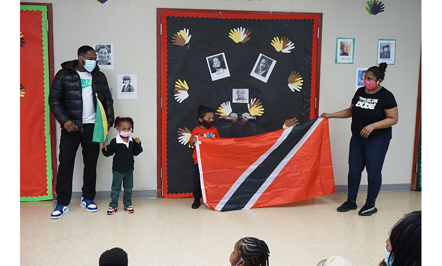 CHELC Cultural Diversity Day 2-22-2023 Group with Guyana and Trinidad flags for web