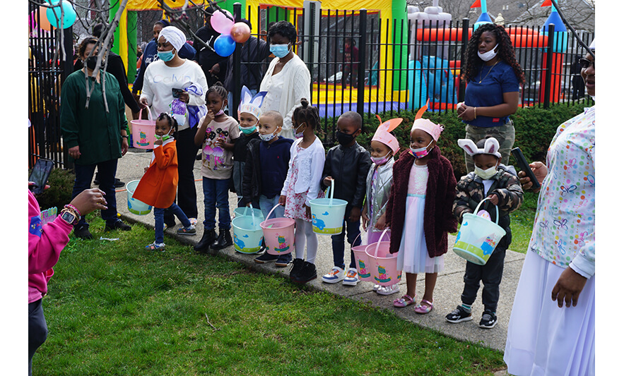 CHELC Easter and Family Fun Day 4-6-2023 Class waiting for egg hunt for web