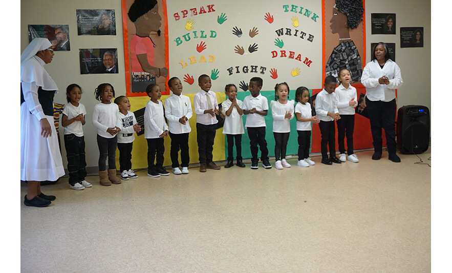 CHELC Black History Month 2-23-2024 Class in white shirts for web